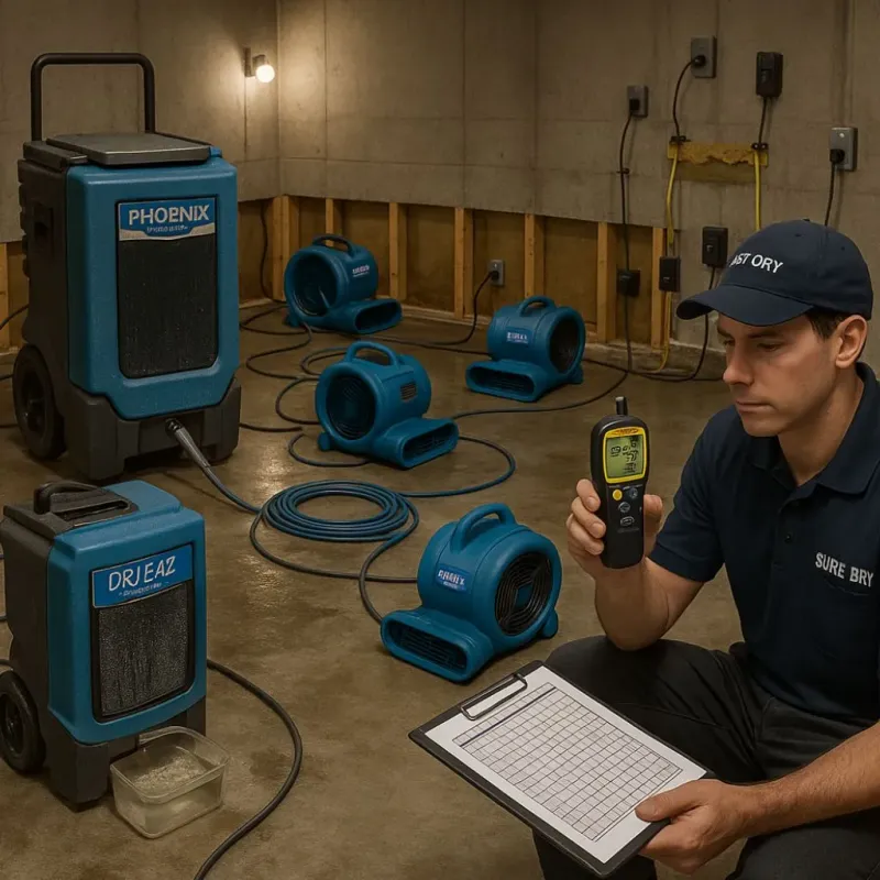Structural Drying and Dehumidification process in Penngrove, CA